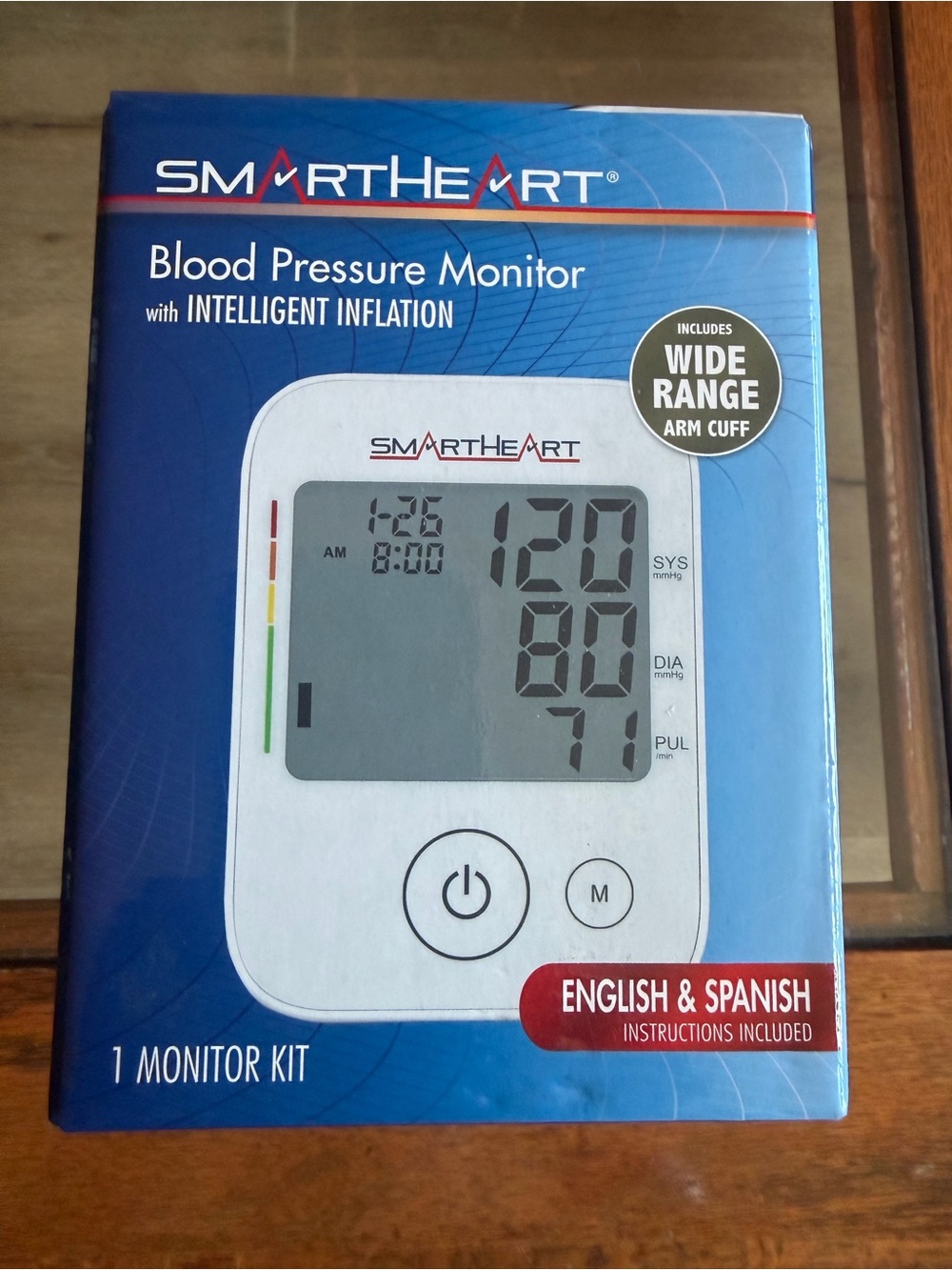 White Blood Pressure Monitor with Wide Range Arm Cuff